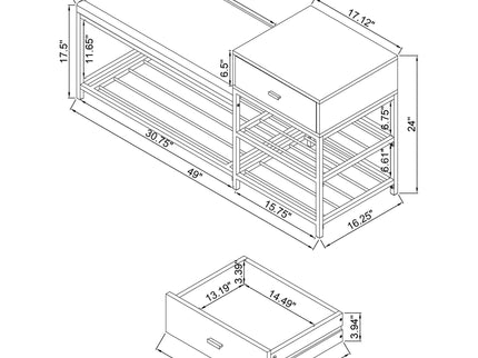 Yesler - 1 Drawer Storage Bench - Glossy White