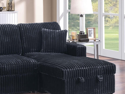 Convertible Sectional Upholstered Sleeper Sofa With Storage Chaise