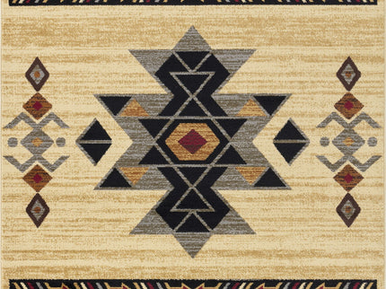 Tribes - 5'3" X 7'3" Southwest Area Rug Polypropylene - Cream