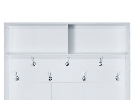 Entryway Bench With Coat Rack, 3 In 1 Design And Adjustable Shelves