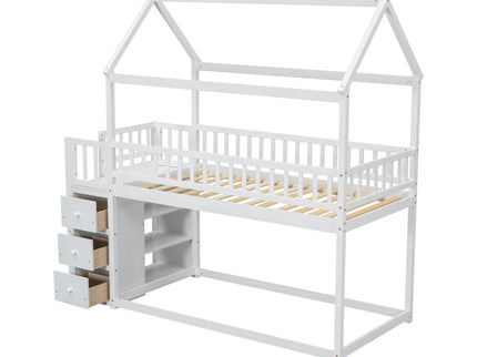 Bunk Bed With Shelves And Drawers, Storage Focused Design