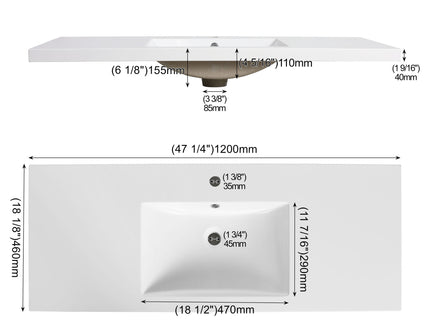 Floating Bathroom Vanity With Sink, Modular Cabinet