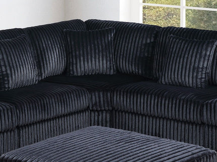 1 Piece Corner Wedge Only Texture Upholstered Modular Living Room Furniture - Black