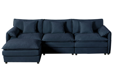 Modern Comfy Deep Seat Modular Sectional Sofa Cloud Couch With Ottoman