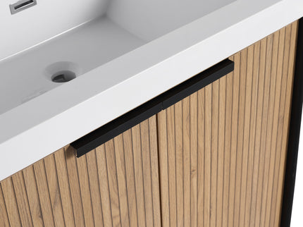 Modern Freestanding Bathroom Vanity With Resin Sink & Soft Close Cabinet Doors