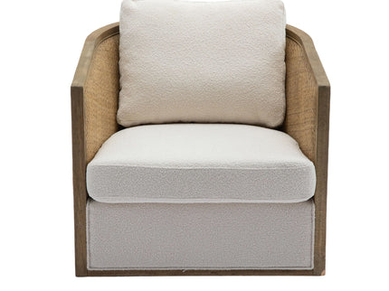Barrel, Comfy Round Accent Sofa Chair With 360 Degree Swivel, Leisure Arm