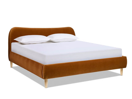 Roman - Curved Headboard Upholstered Platform Bed