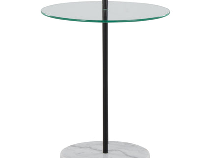 Claire - Contemporary / Glam Side Table - Black / Clear