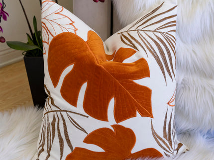 Autumn Vibes Leaf Accent Pillow