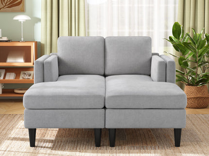 Chaise Lounge Sofa Bed With Dual Layer Armrests For Living Room