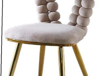 Modern Chair With Iron Tube Legs, Soft Cushions And Comfortable Backrest, Suitable For Dining Room, Living Room, Cafe, Hairball Back