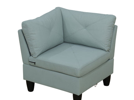 Modular L - Shaped Sectional Sofa 6 Seater 4 Piece, Couch With Chaise - Green