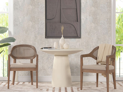 Americana - Mid-Century Modern Cane Back Dining Chair Textured Weave - Taupe Beige