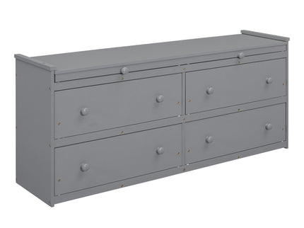 Loft Bed With Retractable Writing Desk And 4 Drawers, With Lateral Portable Desk And Shelves