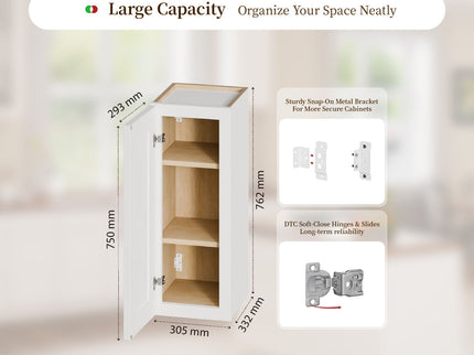 Shaker Wall Cabinet With 2 Adjustable Shelves