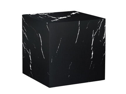 Luxurious Marble Texture Coffee Table Cube Design Elegant Living Room Accent - Black