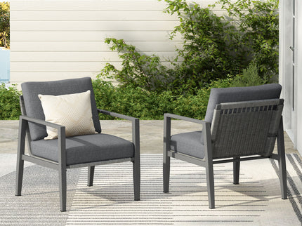 Modern Lounge Chair With Rope Accents And Cushions