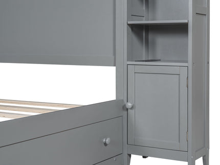 Bed With All In One Cabinet, Shelf And Sockets
