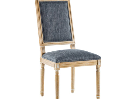 French Country Style Dining Chair With Upholstered Seating And Fluted Legs