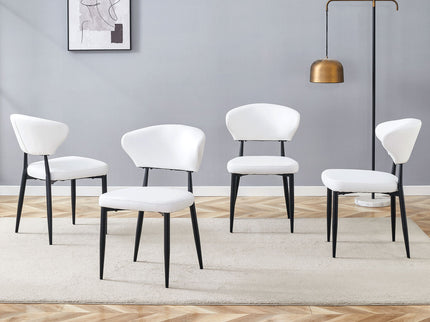 Minimalist Ergonomic Dining Chair With Curved Backres (Set of 4)
