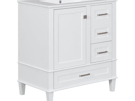 Bathroom Vanity, Modern Bathroom Cabinet With Sink Combo Set, Bathroom Storage Cabinet With A Soft Closing Door And 3 Drawers, Solid Wood Frame