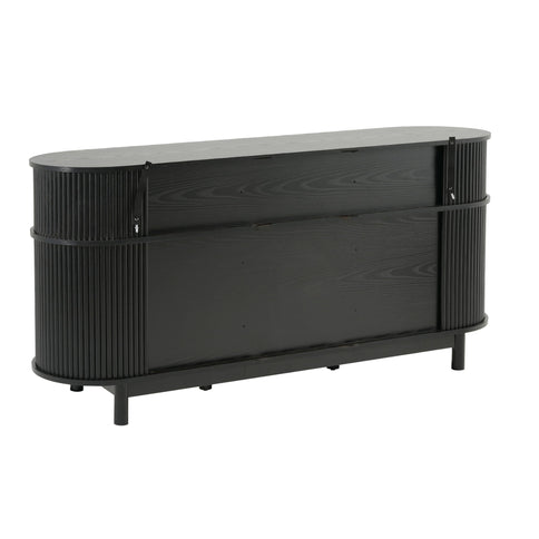 Fluted Sideboard Buffet Cabinet With Sliding Doors And Adjustable Shelves