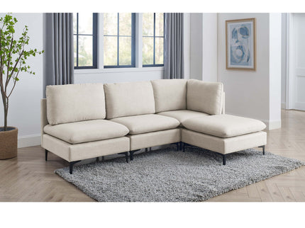 Upholstered Modular Sectional With Tall Legs, Medium Firm Seat