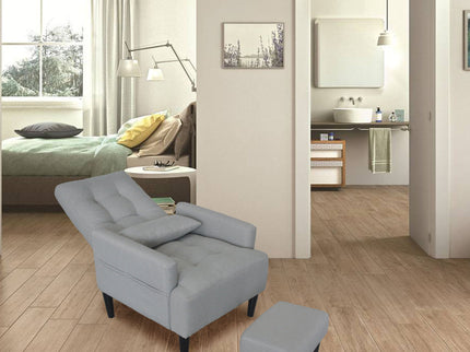 Living Room Sofa Single Chair And Ottoman, Modern Multi-Function Fabric Living Room Sofa Lounge Chair Bed And Stool. Soft Leisure Single Chair Adjustable Into 5 Angles With Sofa Bed