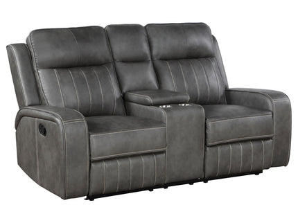 Forrest - Motion Reclining Loveseat With Console - Gray