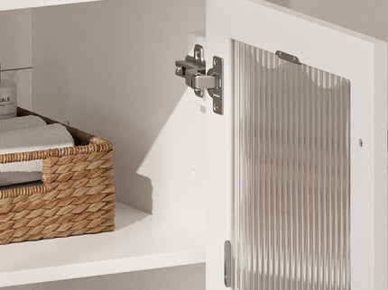 Modern Bathroom Vanity With Tempered Glass Doors