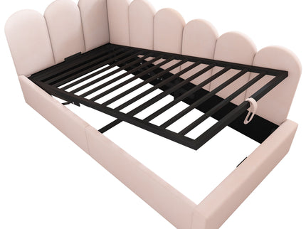 Upholstered Daybed With Metal Slatted Base