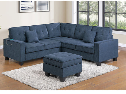 Sectional Set With Corner Wedge Ottoman USB Port