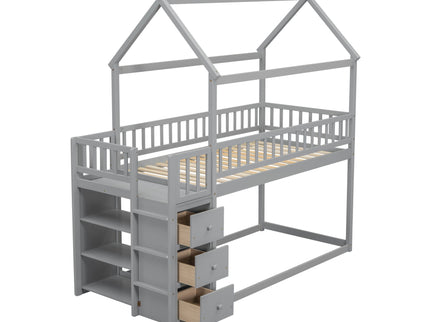 Bunk Bed With Shelves And Drawers, Storage Focused Design