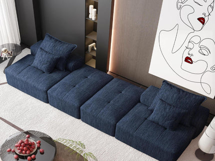 Modern Oversized Diy Combination Modular Sectional Sofa & Pillows