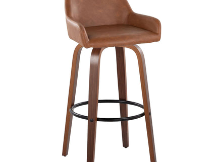 Daniella - Contemporary Fixed Height, Barstool & Swivel And Round Footrest (Set of 2)