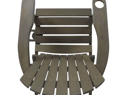 Zenithia - Outdoor Foldable Adirondack Chair With 2 Cup Holders