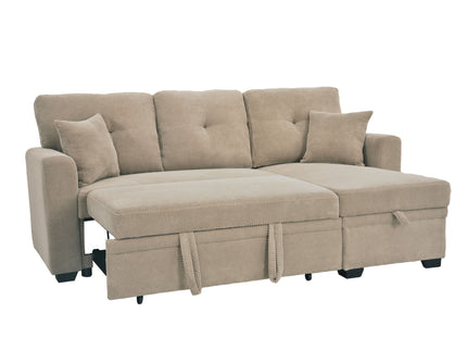 Sleeper Sectional With Pull Out Bed, Reversible Chaise