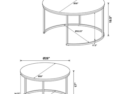 Arrize - 2 Piece Round Nesting Coffee Table Set - Mango Color