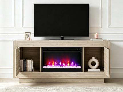 Fireplace TV Stand - Beige