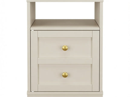Nightstand With Door & Shelf, 2 Drawer Side Table