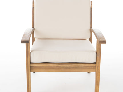 Outdoor Club Chair With Cushion And Acacia Wood Frame - Teak