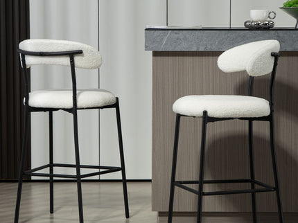 Counter Height Bar Stools With Powder Coating Base And Footrest