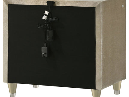 Mika - 2 Drawer LED Nightstand With USB