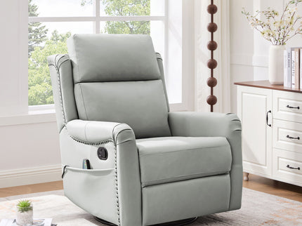 Manual Recliner Swivel Rocking Chair With 8 Point Massage And Heating