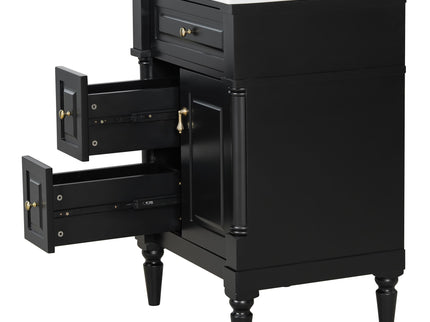 Freestanding Bathroom Vanity With Sink, Adjustable Shelf & Flip Drawer
