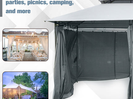 Outsunny - Patio Gazebo, Outdoor Gazebo Canopy Shelter With Curtains, Vented Roof, Steel Frame For Garden, Lawn, Backyard And Deck, - Sage Gray