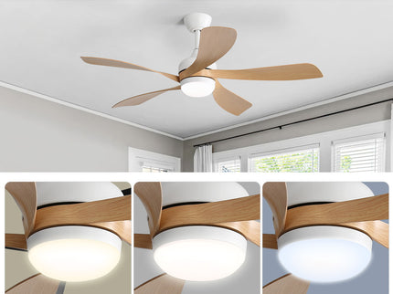 45" Ceiling Fan With DC Motor Smart App Control Quiet Reversible Operation Dimmable Lighting And Timer