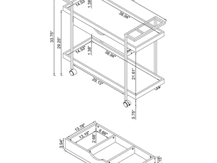 Begonia - 1 Drawer Cart - Driftwood