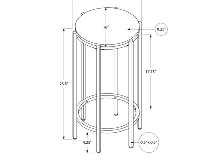 Round Accent Table For Living Room - Black