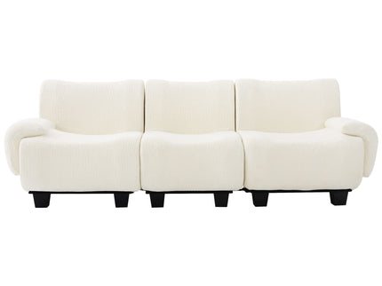 3 Seater Sofa Couch With Curved Armrests